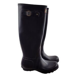 Hunter Original Tall Rain Boots Womens 8 Purple Matte Wellies Wellington Mens 7